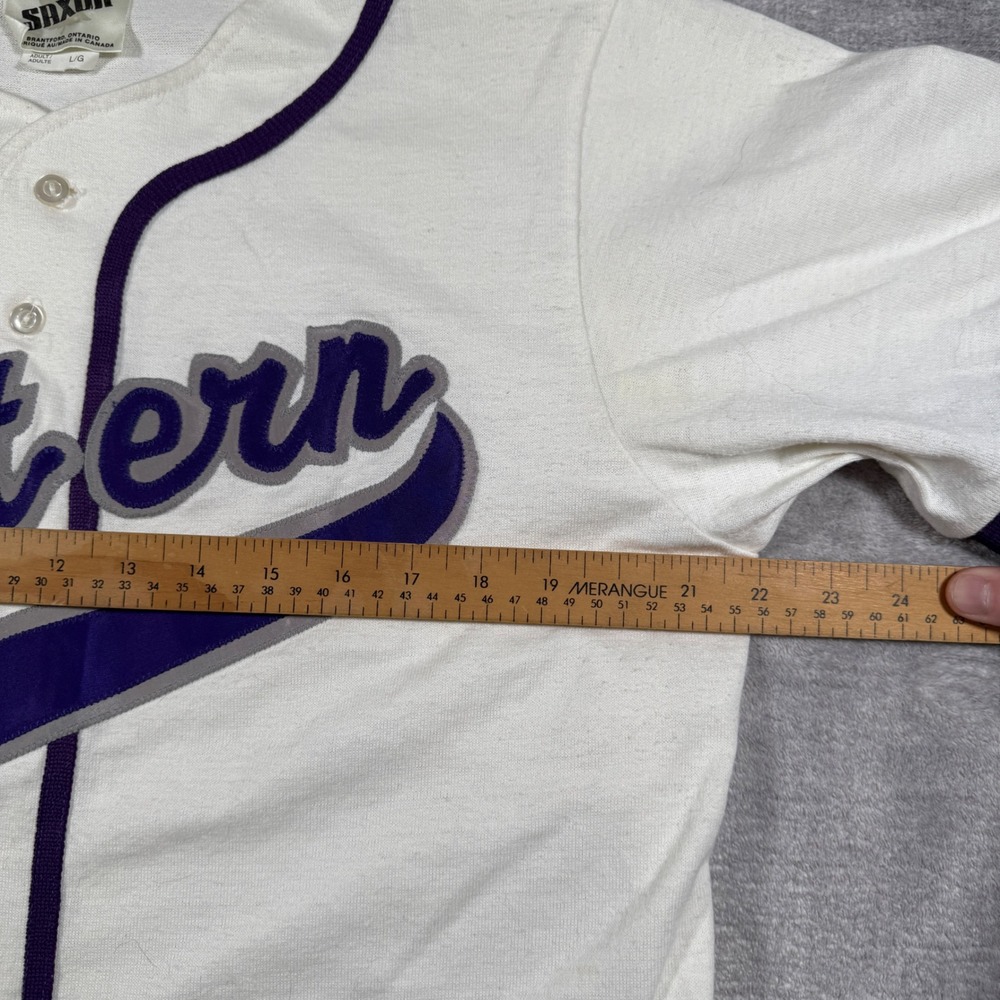 Western University Mustangs UWO Jersey Men Large White Vintage Script Baseball - Picture 10 of 10